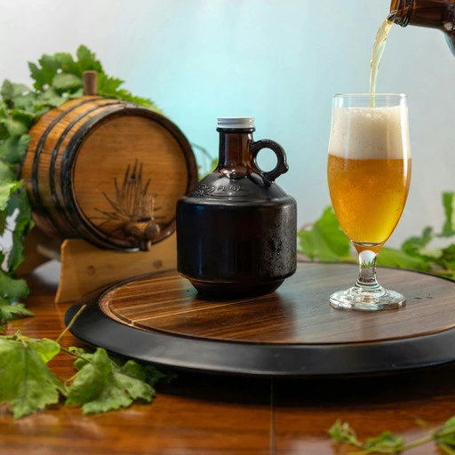 Original glass of golden beer