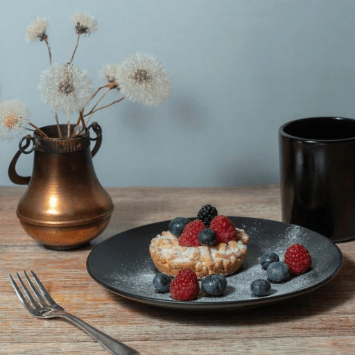 Edited dessert scene with a fork