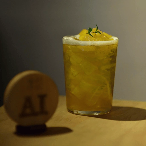 Edited yellow drink with AI token