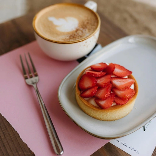 Breakfast scene with fork