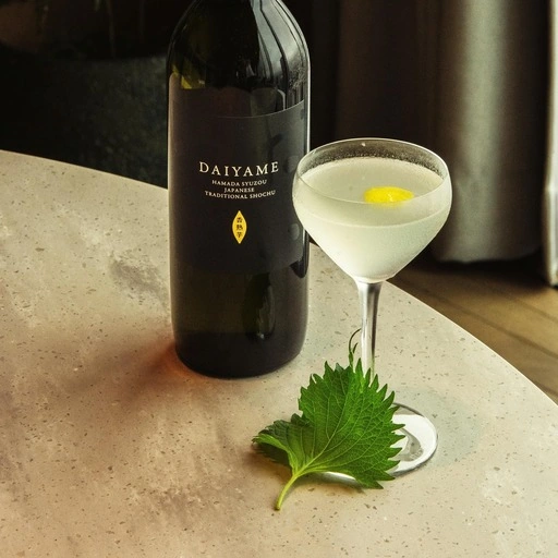 Original drink scene with green leaf