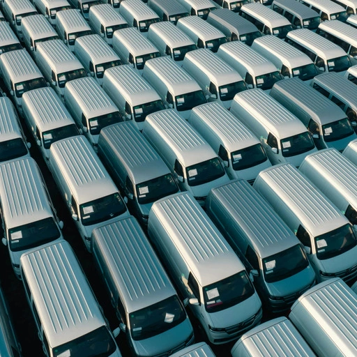 Original image of many vans
